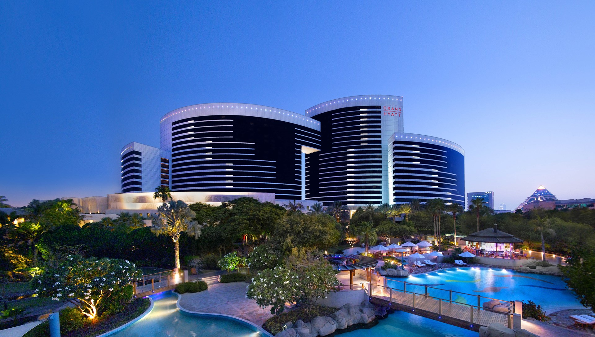 De rust van een resort gecombineerd met de gemakken van een stadshotel Grand Hyatt Dubai