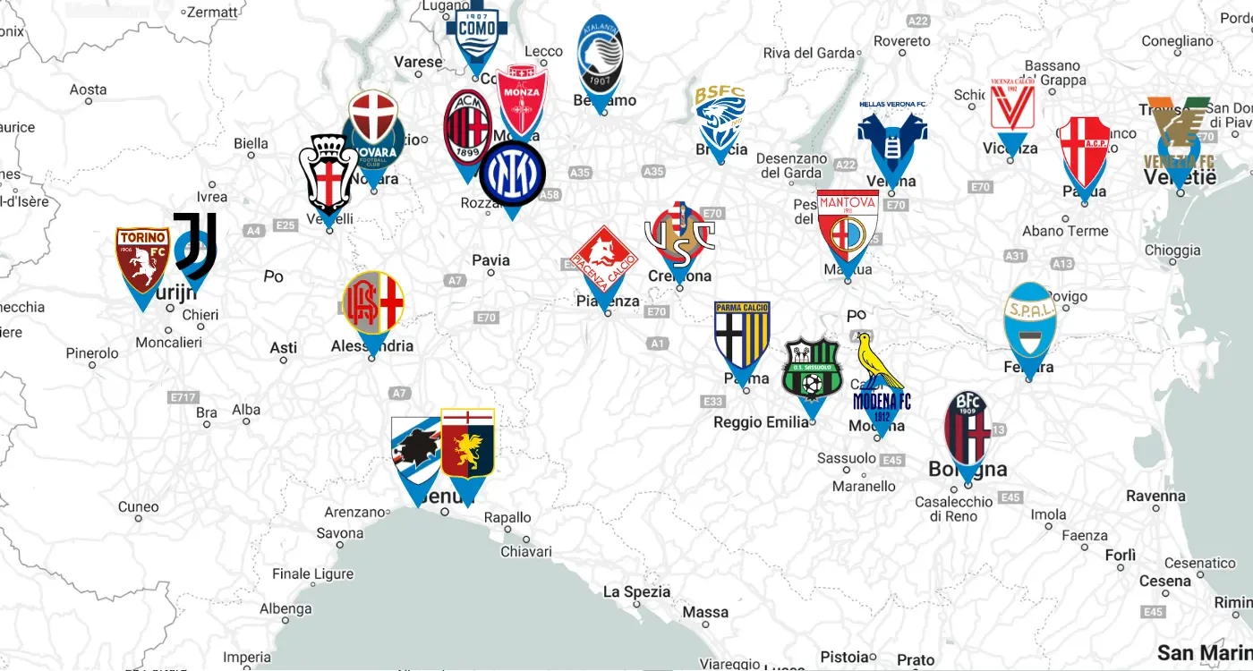 Voetbalclubs Noord-Italië